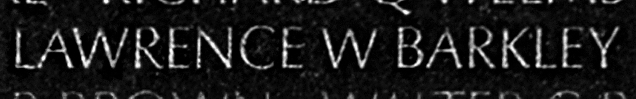 barkley's name inscribed on the Wall